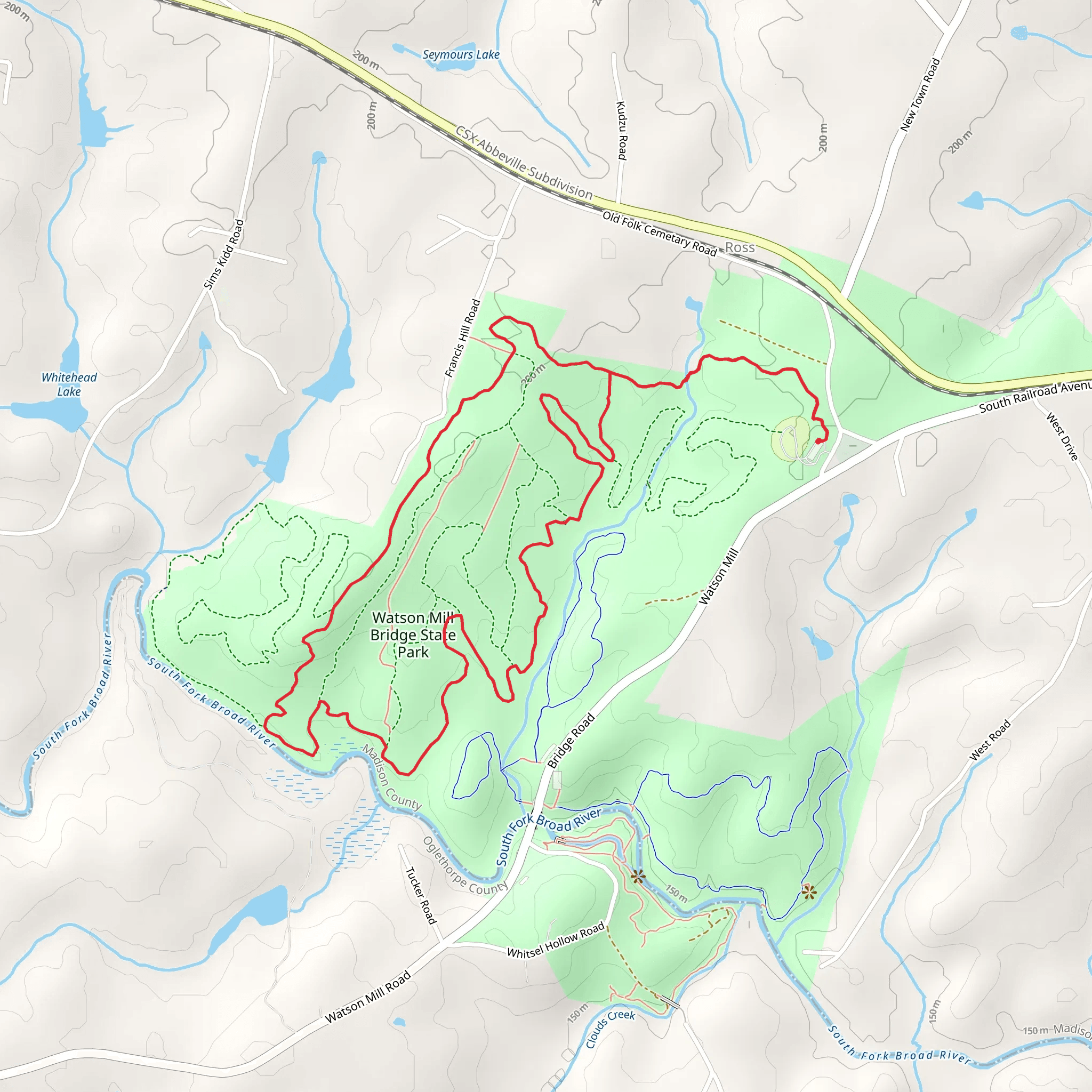 Horse Trail - Green, Brown and Blue Loop mobile static map