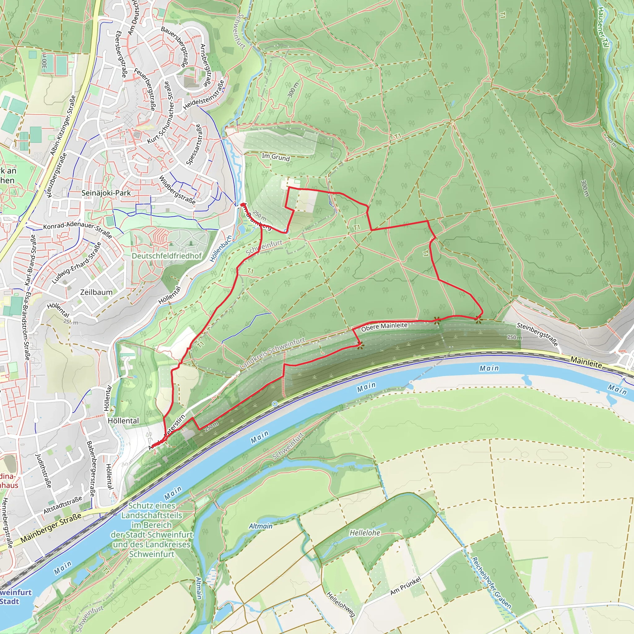 Hoellental und Mainblick Schweinfurt mobile static map