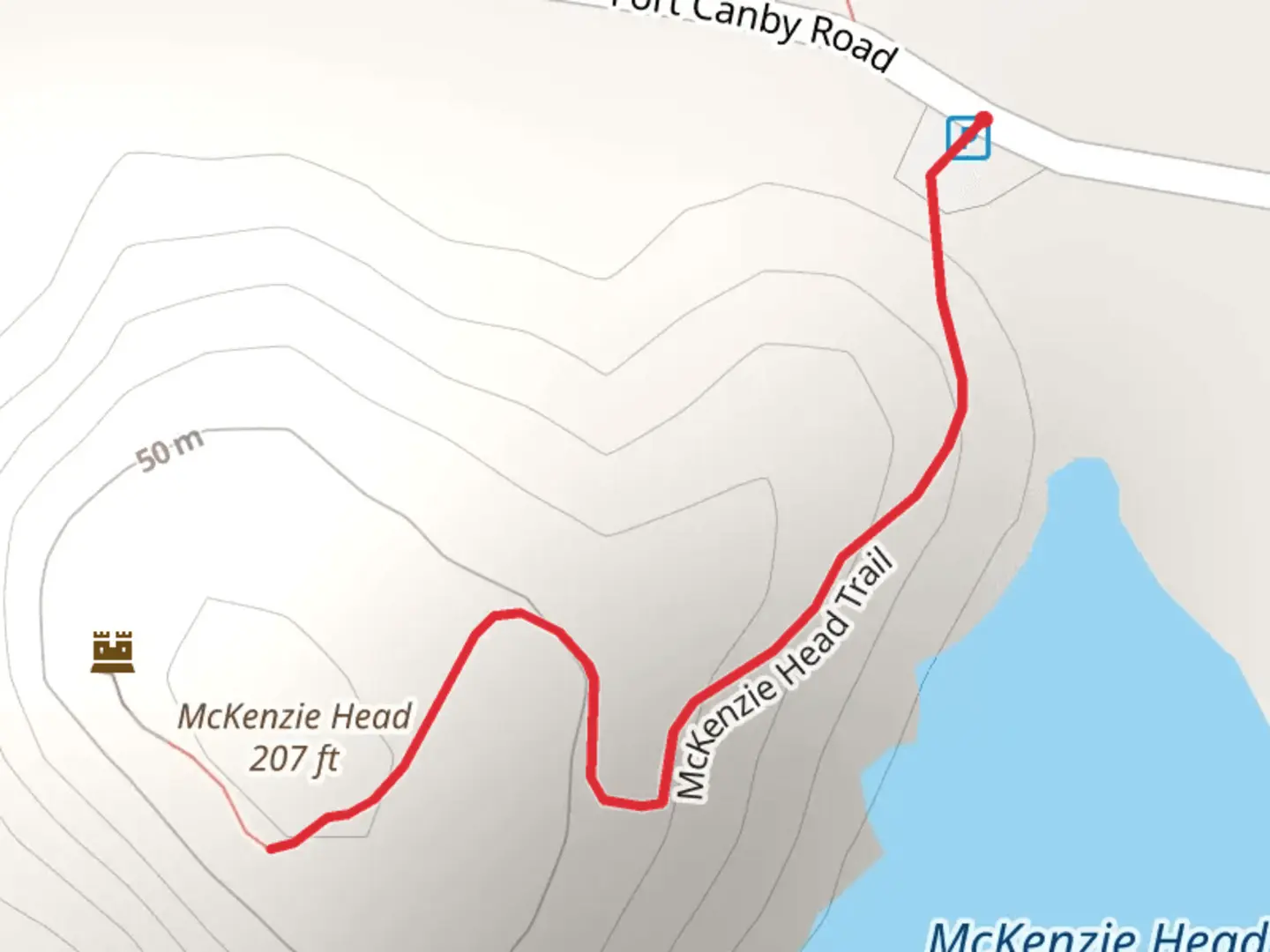 An image depicting the trail McKenzie Head Trail and its surrounding area.