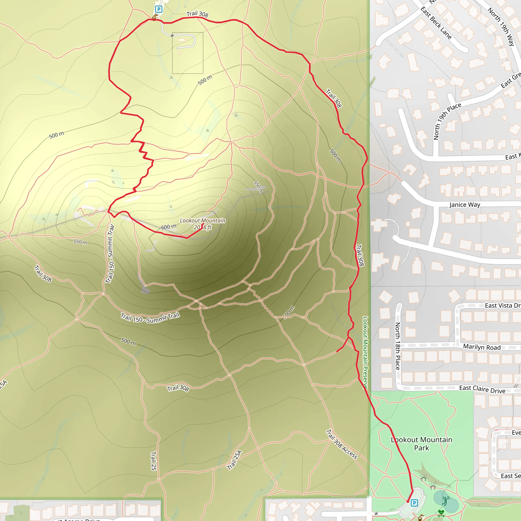 Lookout Mountain and Park mobile static map