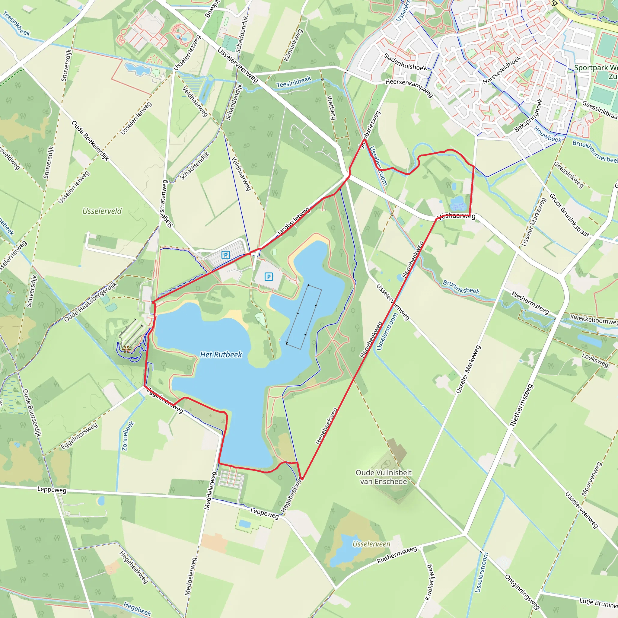 Het Rutbeek via Trekvogelpad mobile static map