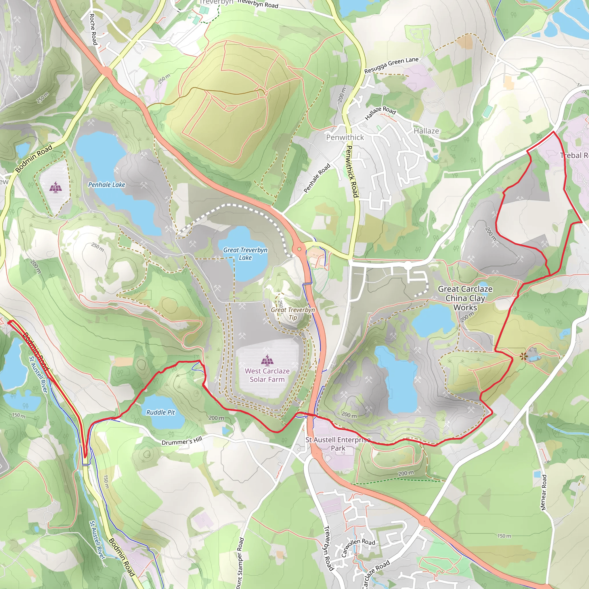 Knightor via Wheal Martyn Trail mobile static map