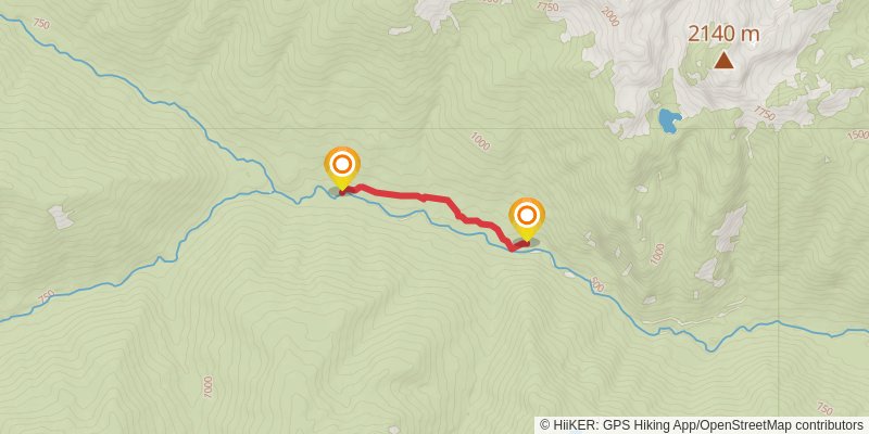 West Fork Dosewallips River via Dosewallips Road Trail stage 2 Map