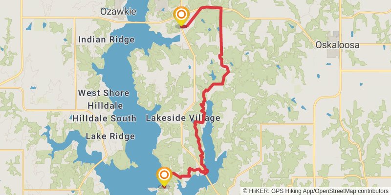Perry Lake Trail stage 2 Map