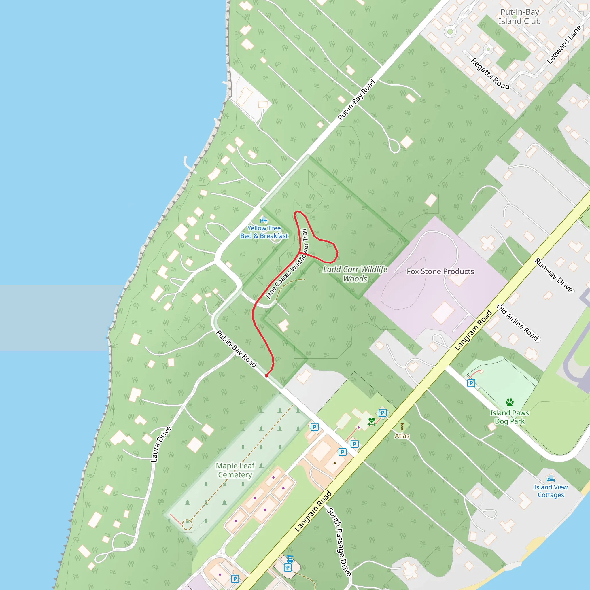 Jane Coates Wildflower Trail mobile static map