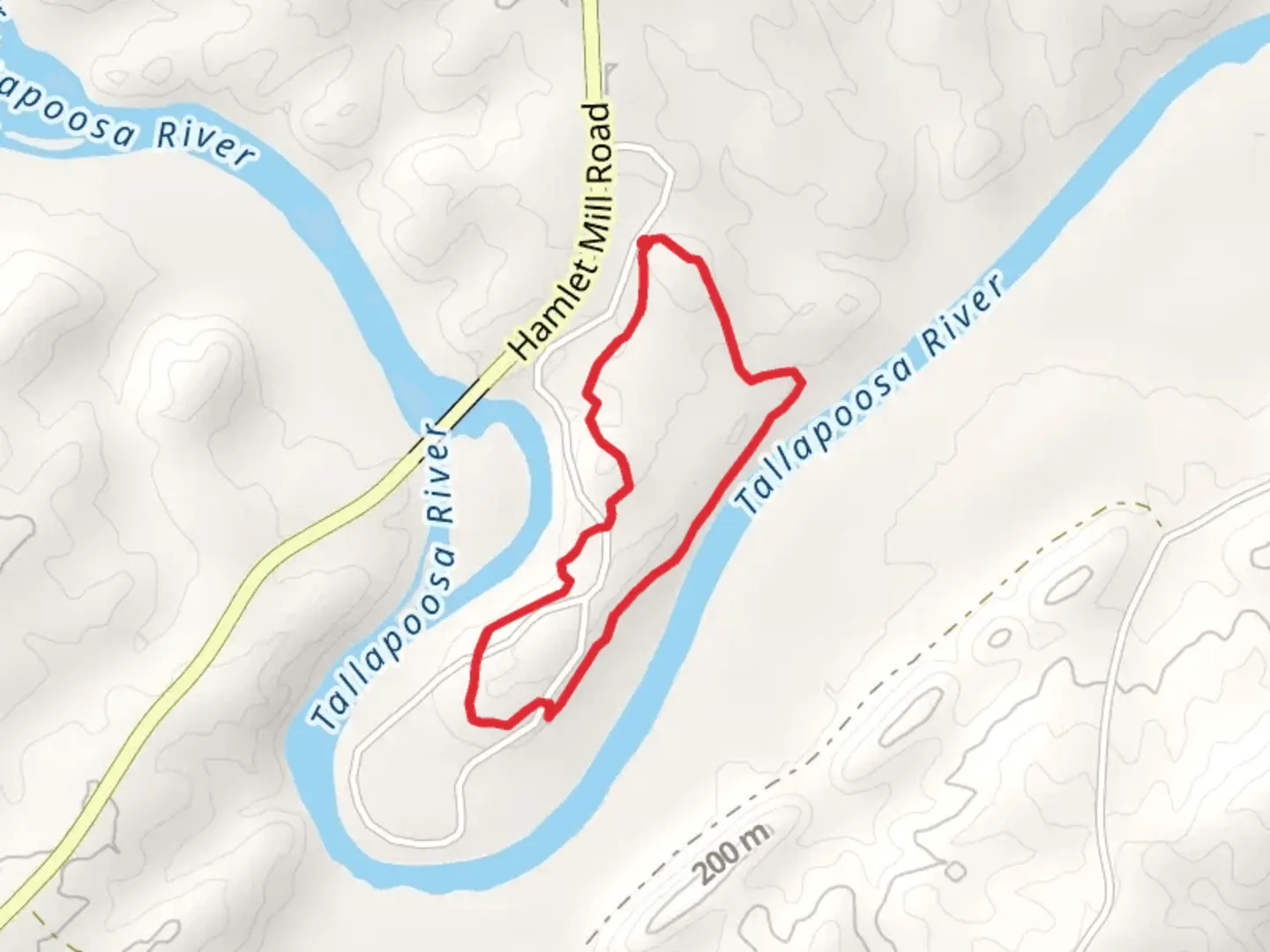 An image depicting the trail Tallapoosa River Loop and its surrounding area.
