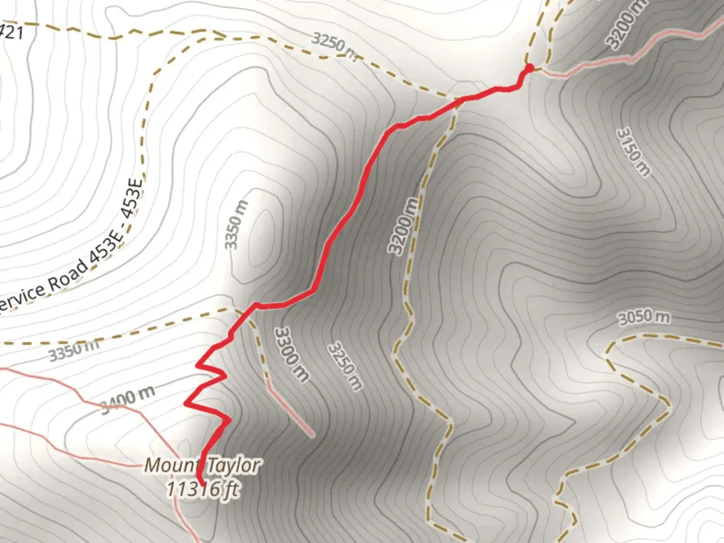 An image depicting the trail Mount Taylor via CDT and its surrounding area.