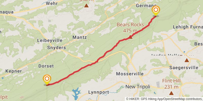 Appalachian Trail stage 124 Map