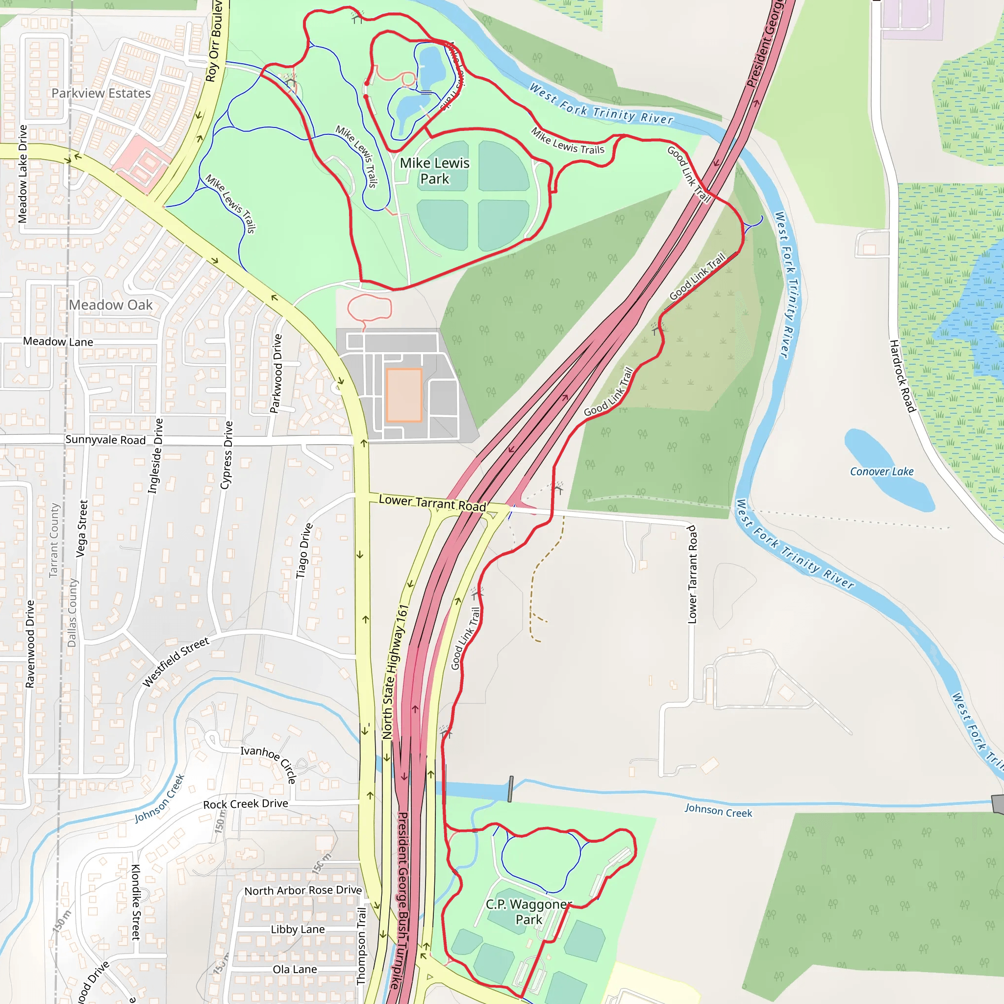 Mike Lewis Park and Good Link Trail mobile static map