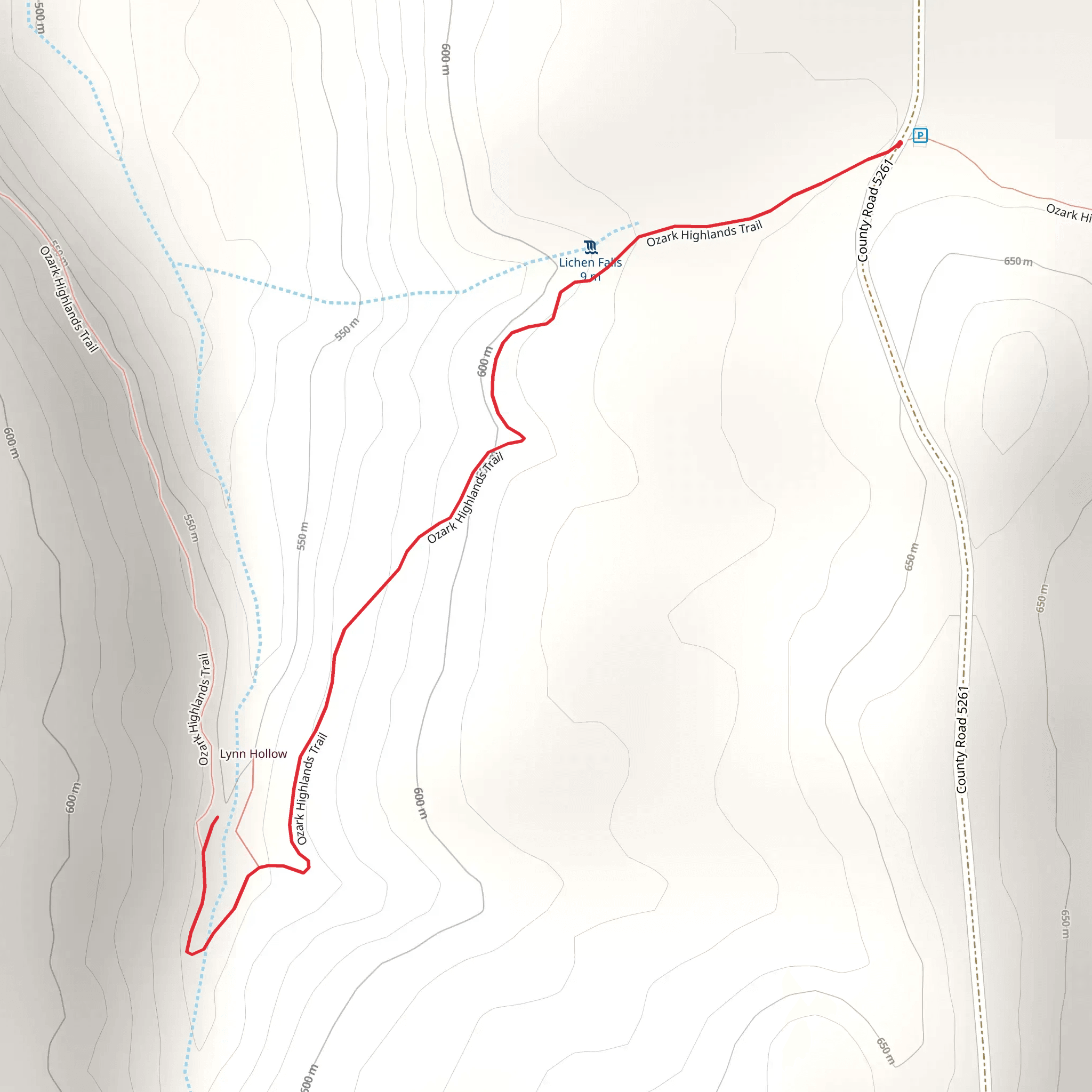 Ozark Highlands Short Trail - Forest Service Road 1404 mobile static map