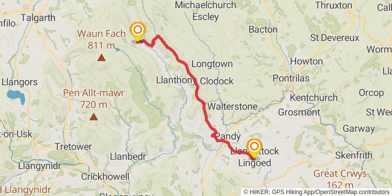 Monmouthshire Way stage 4 Map