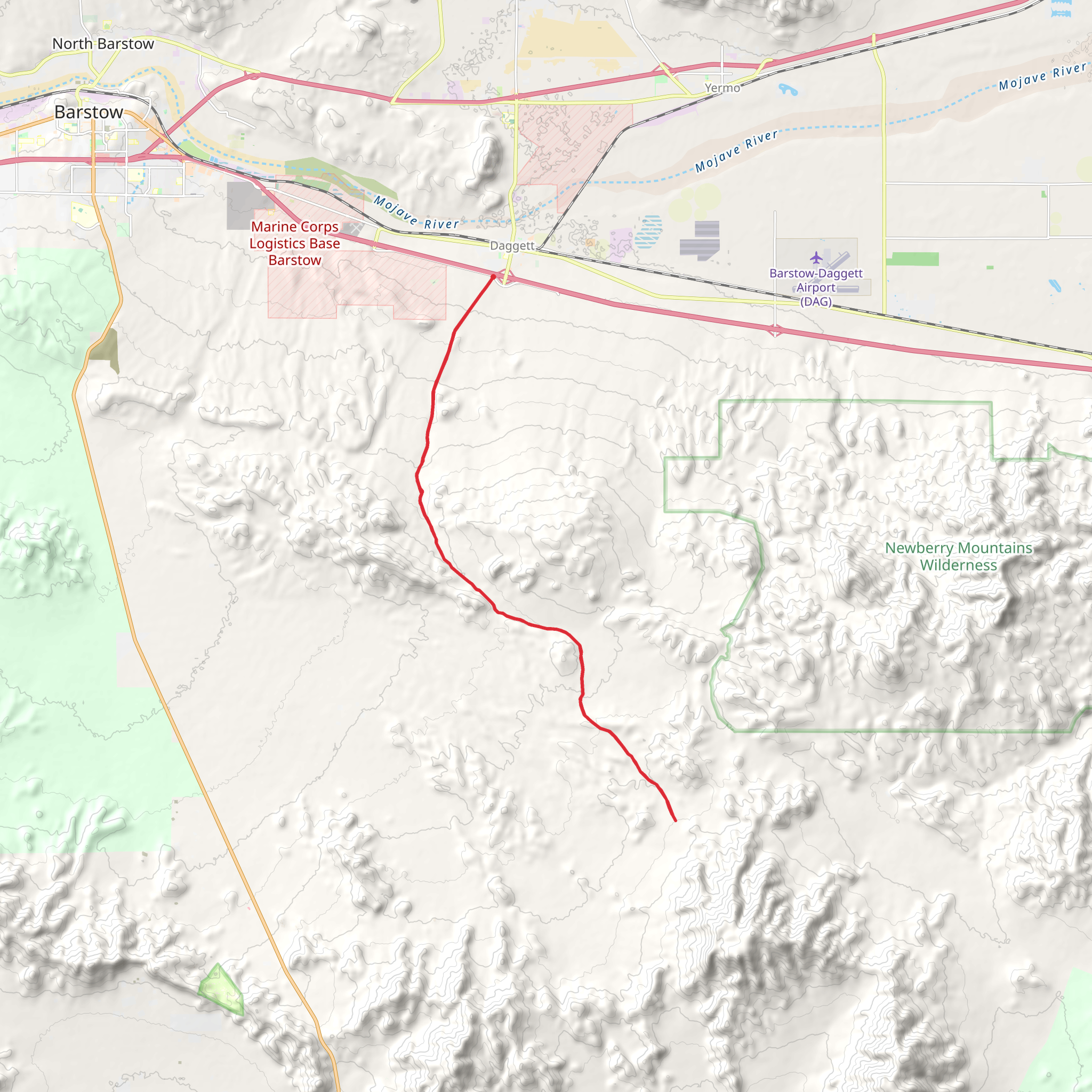 Ord Mountain Road Trail mobile static map