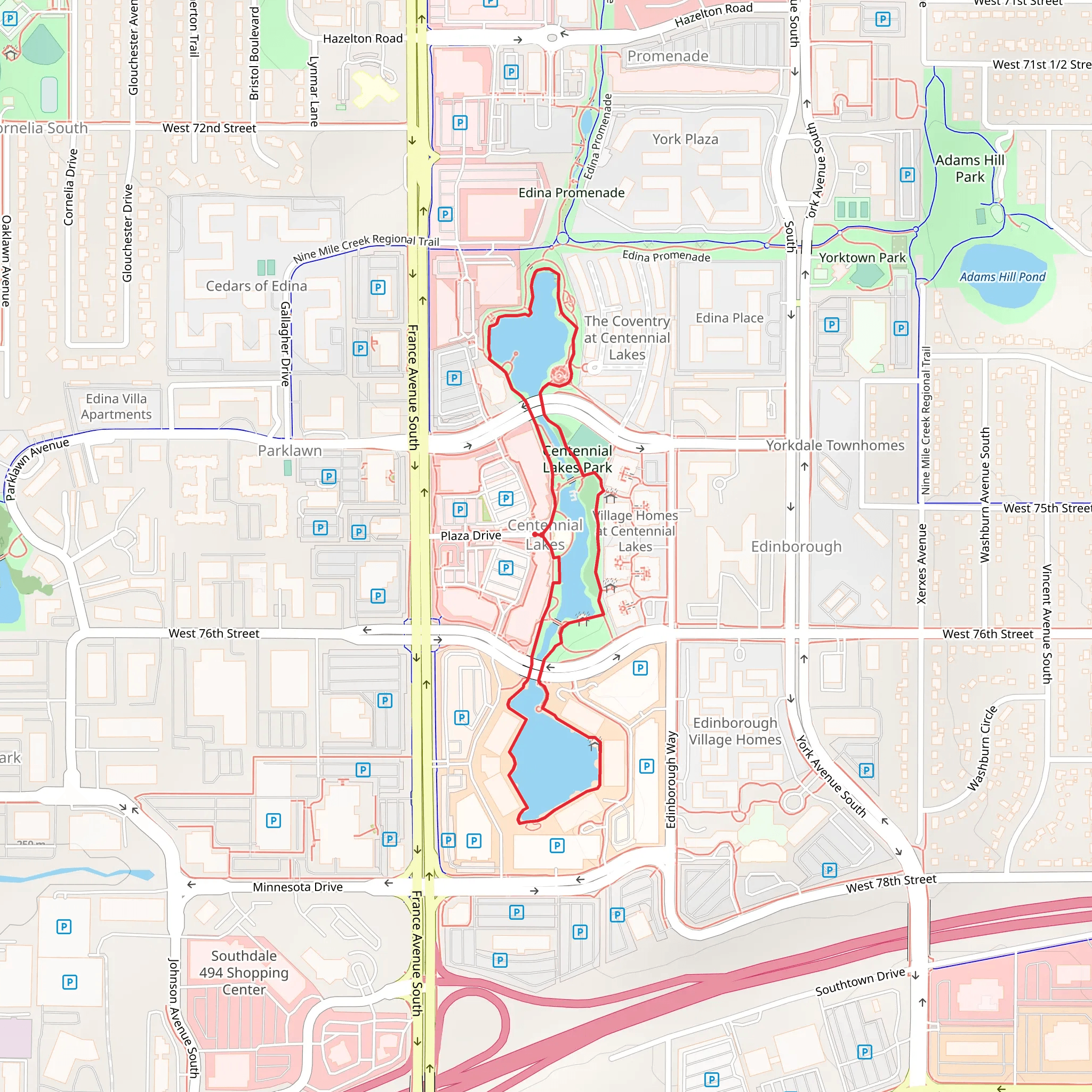 Centennial Lake and Park Loop mobile static map