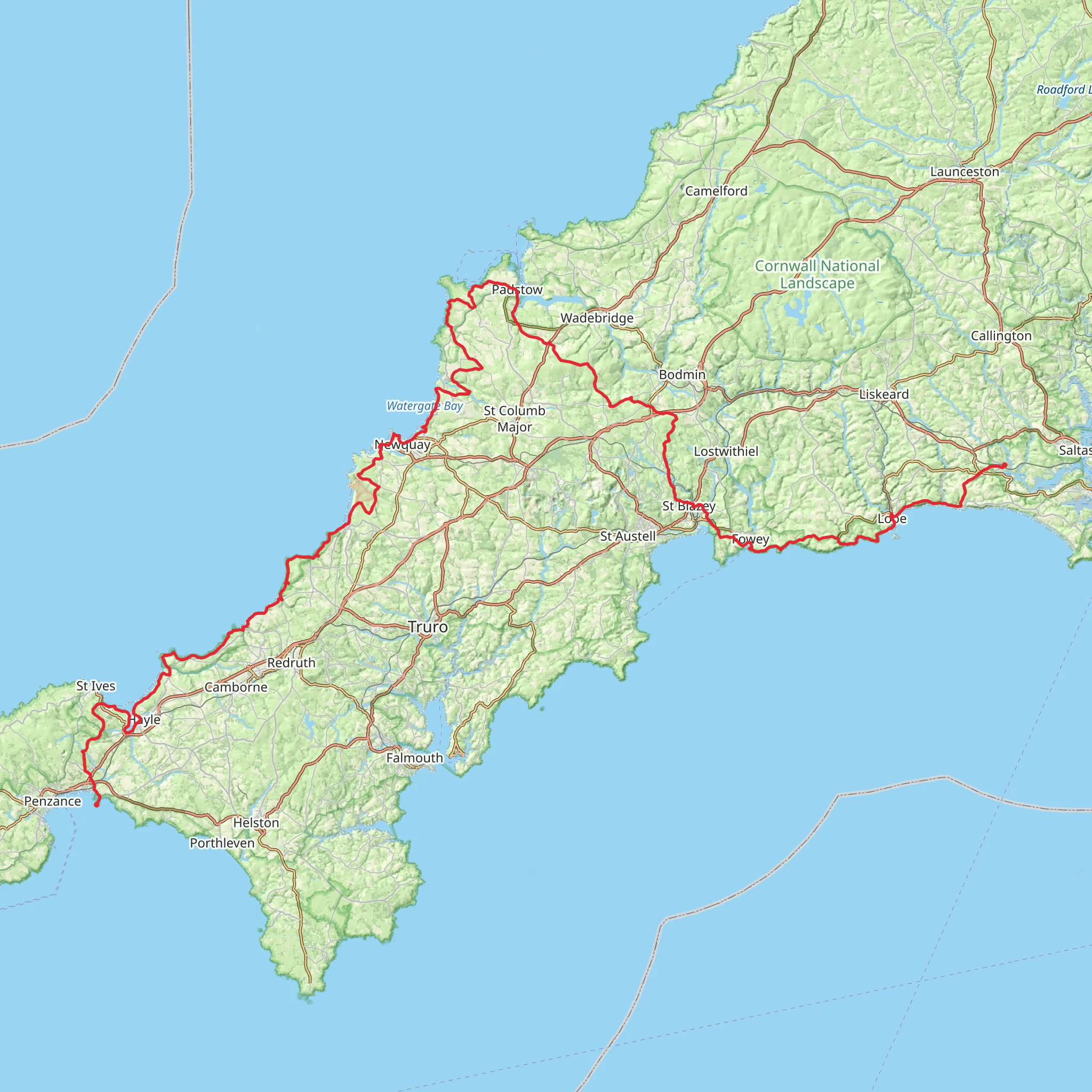 Cornish Celtic Way mobile static map