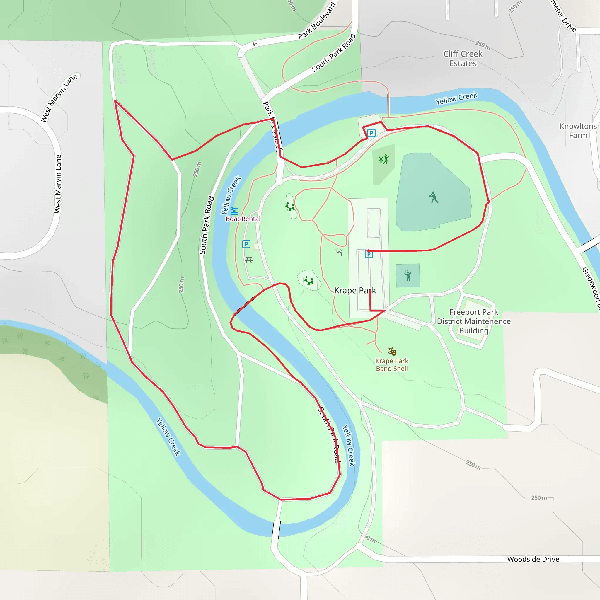 Krape Park Loop mobile static map