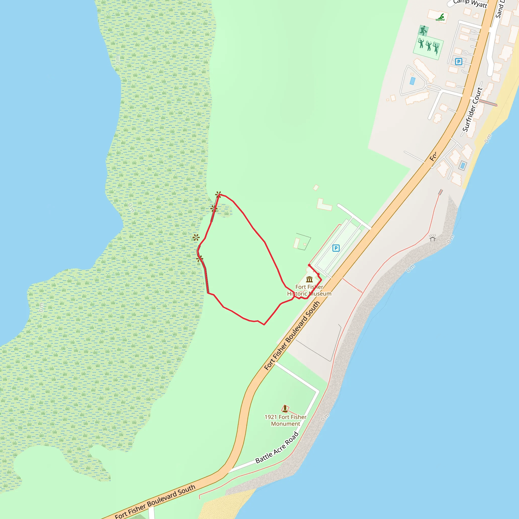 Fort Fisher Boulevard South Loop mobile static map