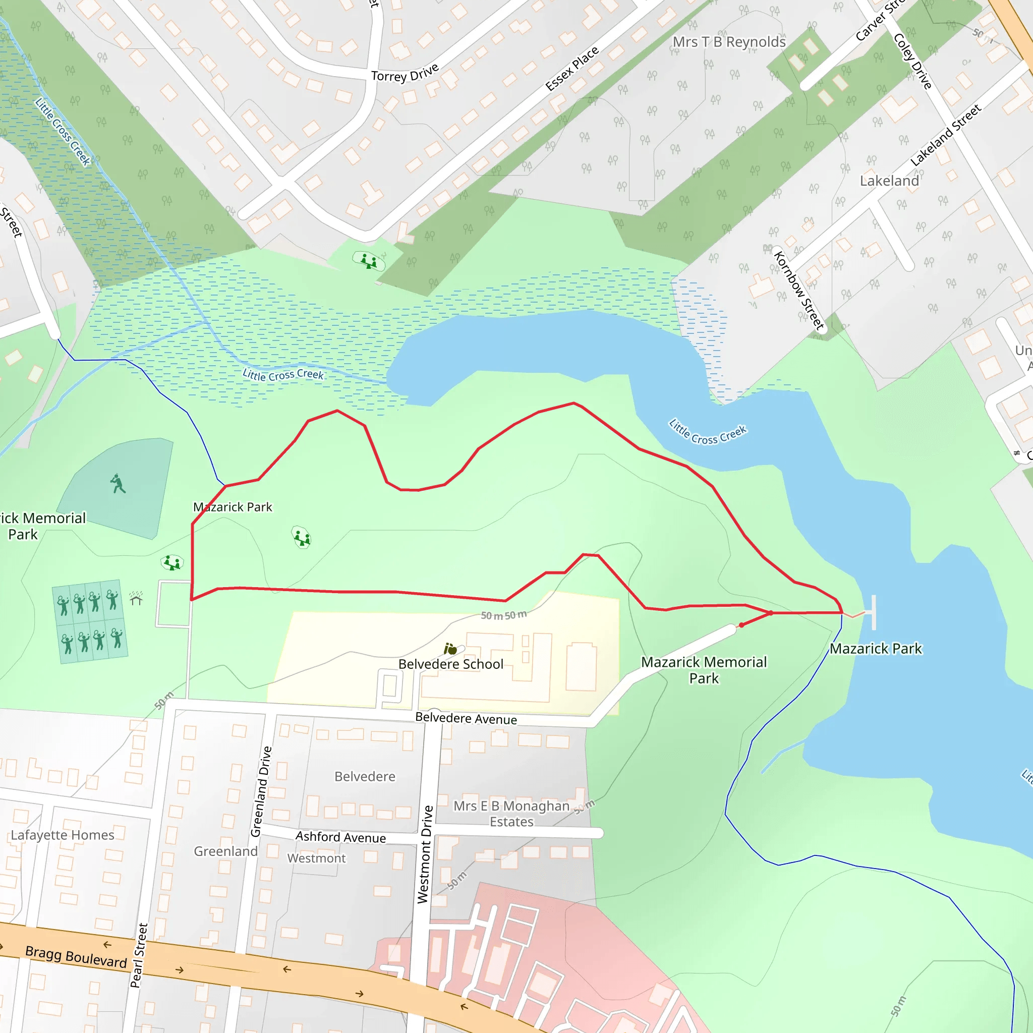Mazarick Park Short Loop mobile static map