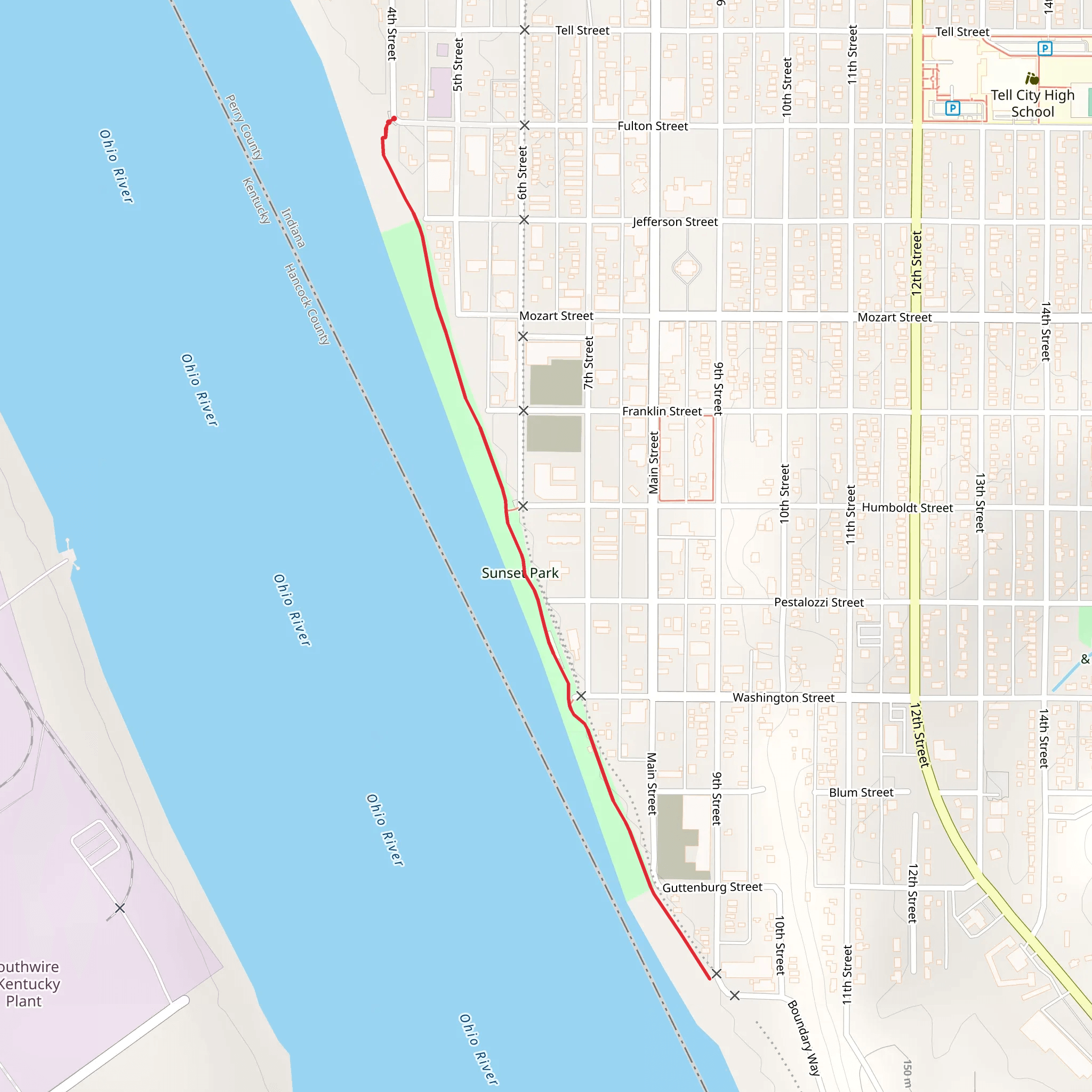 Ohio River - Sunset Park mobile static map