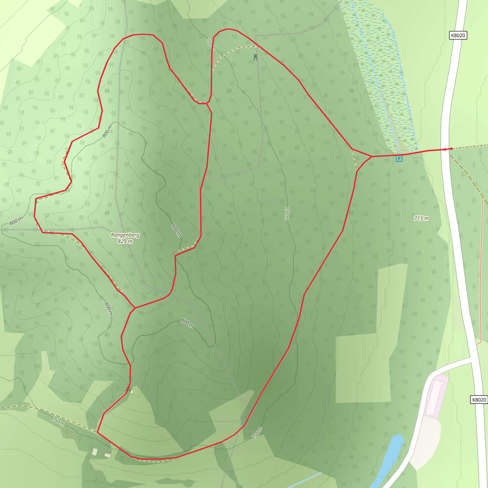 Rangenberg via Adelegg Wandergebiet mobile static map