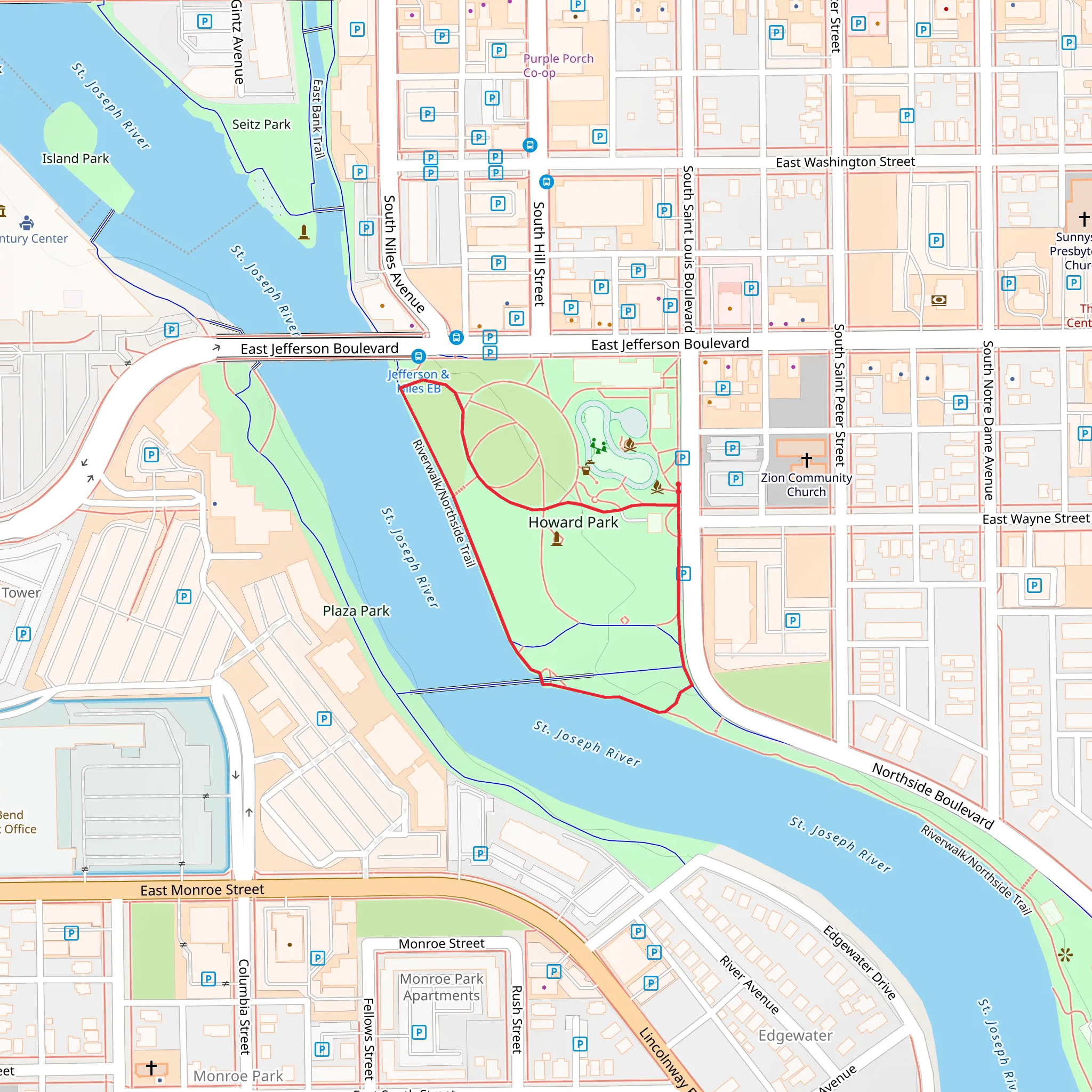 Howard Park South Loop mobile static map