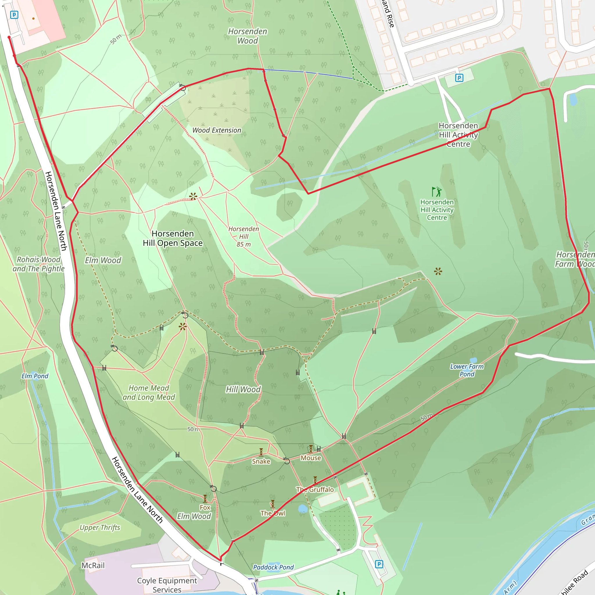 Horsenden Hill mobile static map