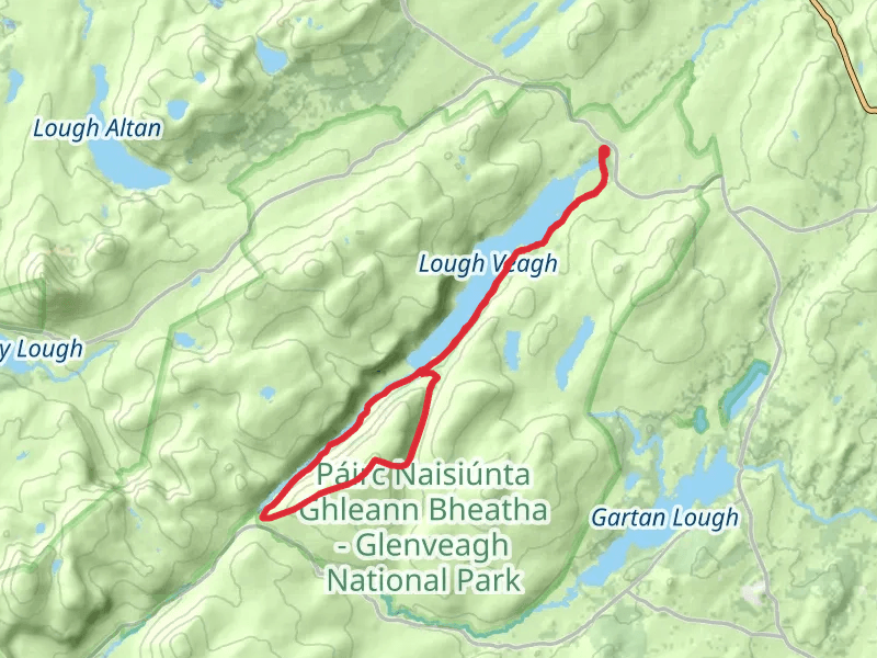 Lough Veagh and Farscallop Loop mobile static map