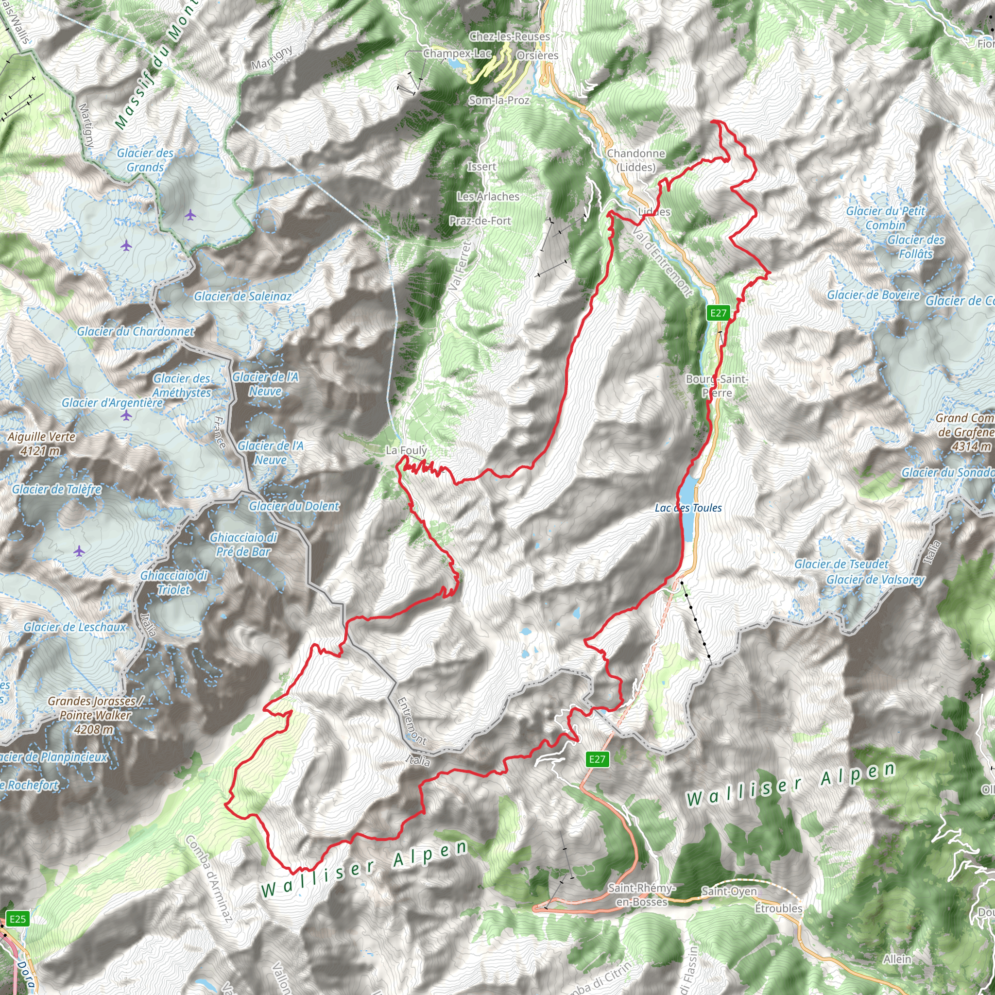 Tour du Saint Bernard mobile static map