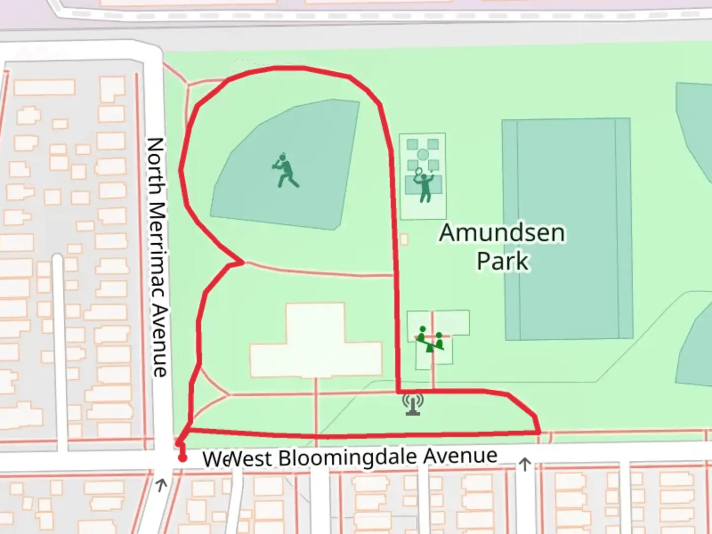 An image depicting the trail Amundsen Park Loop and its surrounding area.