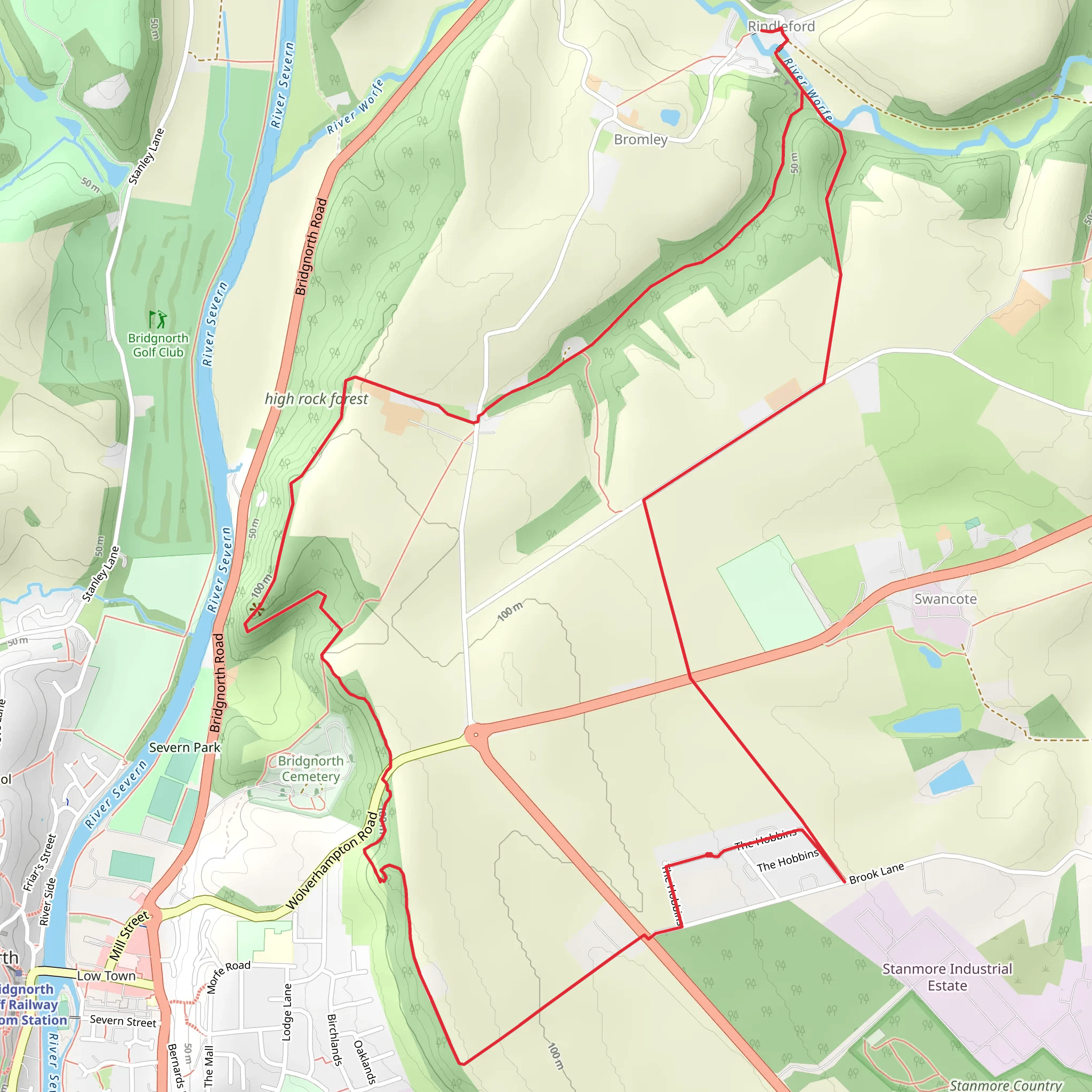 High Rock Forest Loop mobile static map