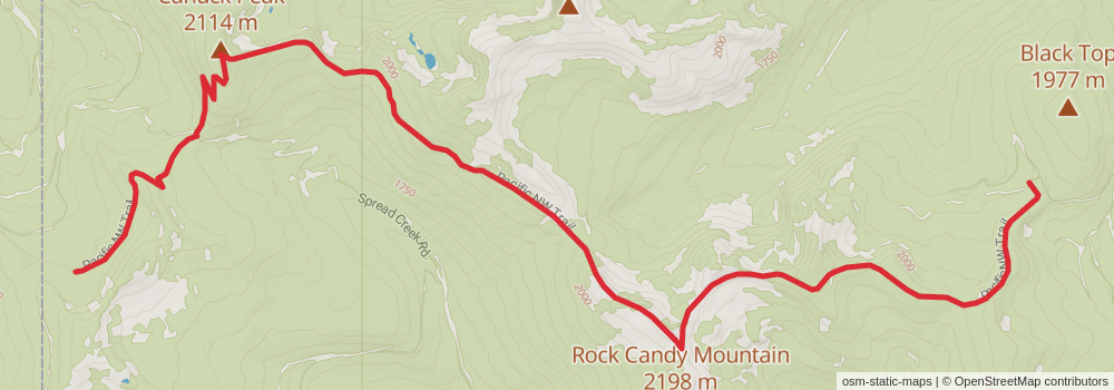 American Perimeter Trail - Rocky Mountains Primary stage 170 Map