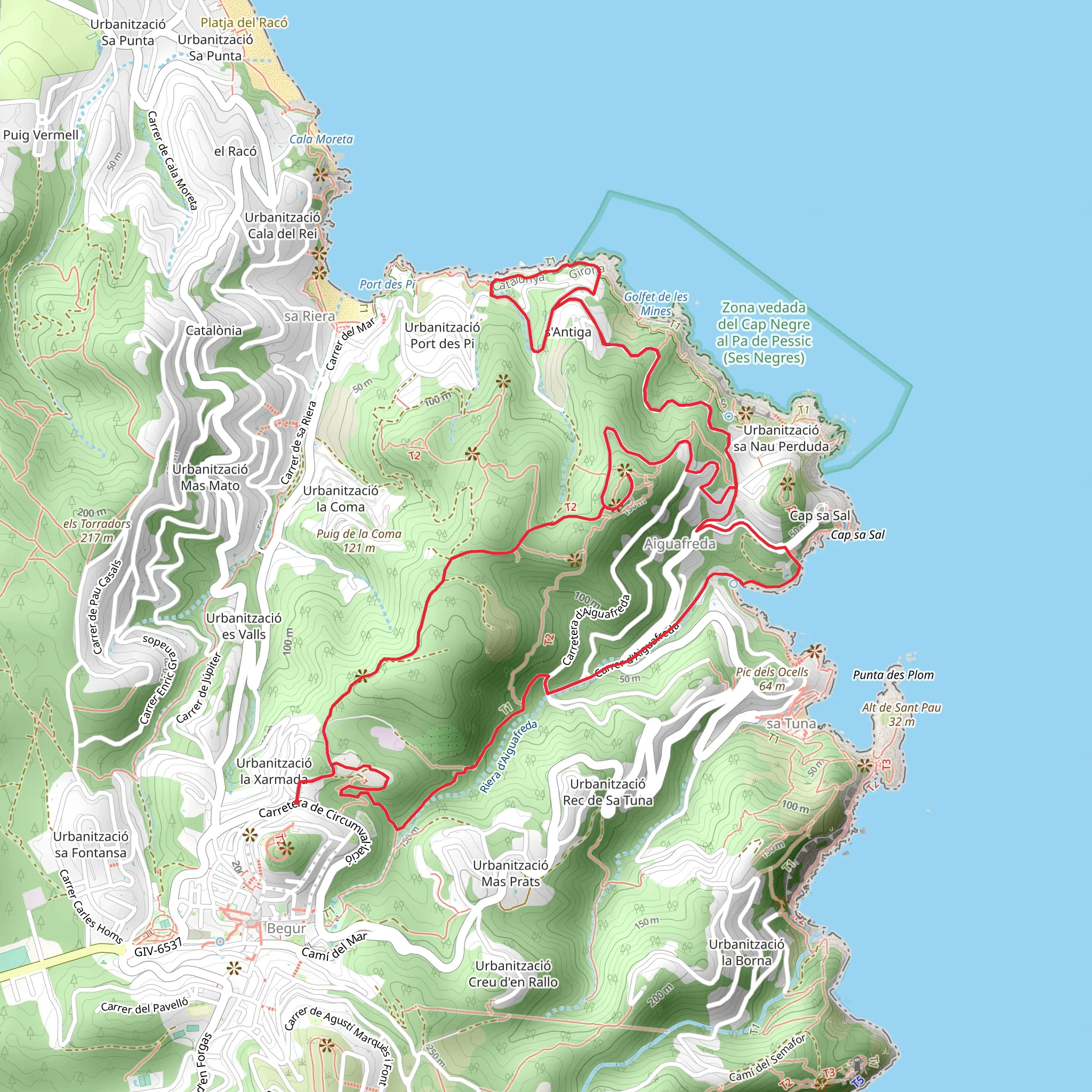 Ses Negres Marine Reserve Trail SL C 23 mobile static map