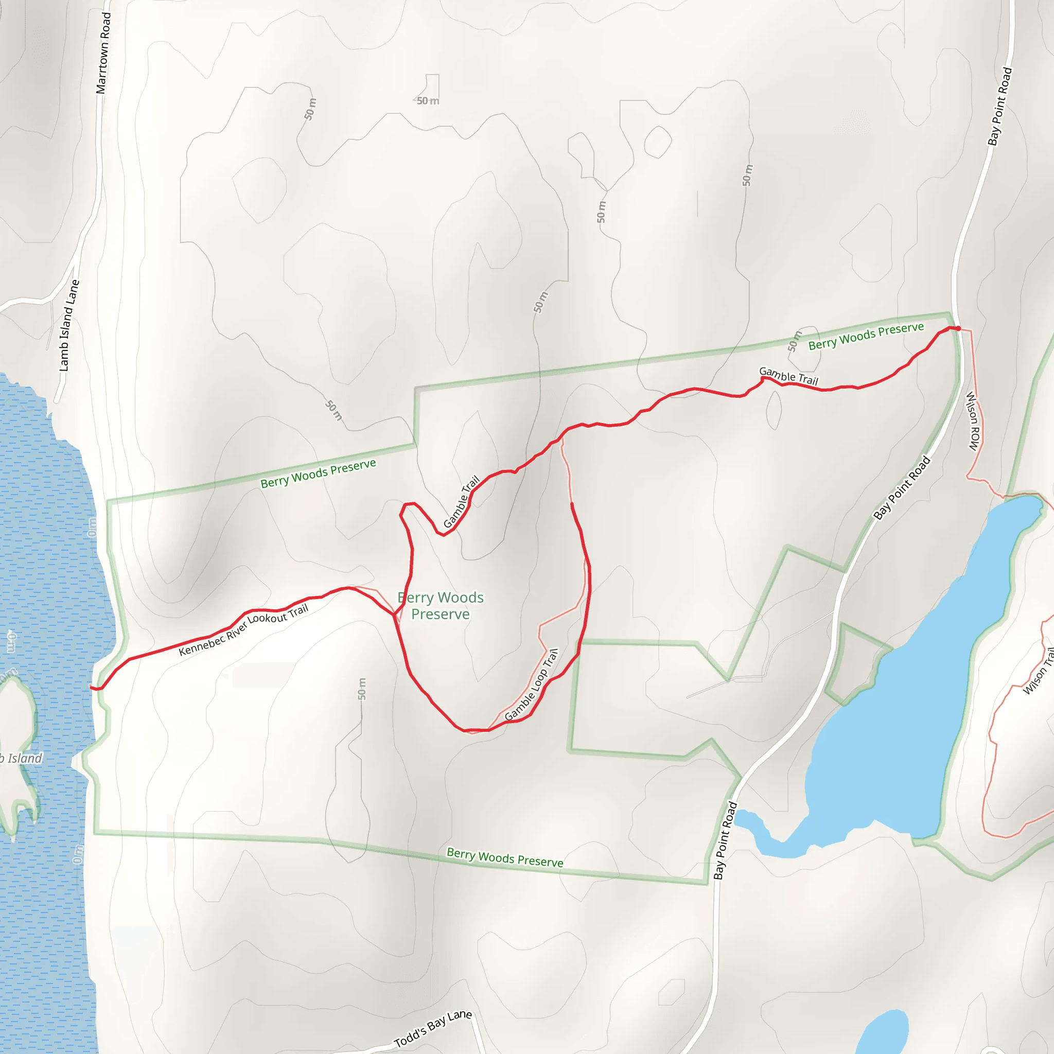 Bay Point Road West Trail mobile static map
