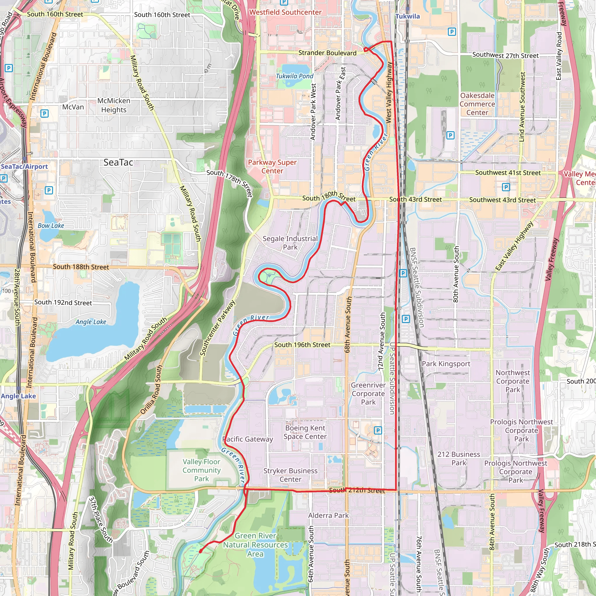 Green River Trail mobile static map