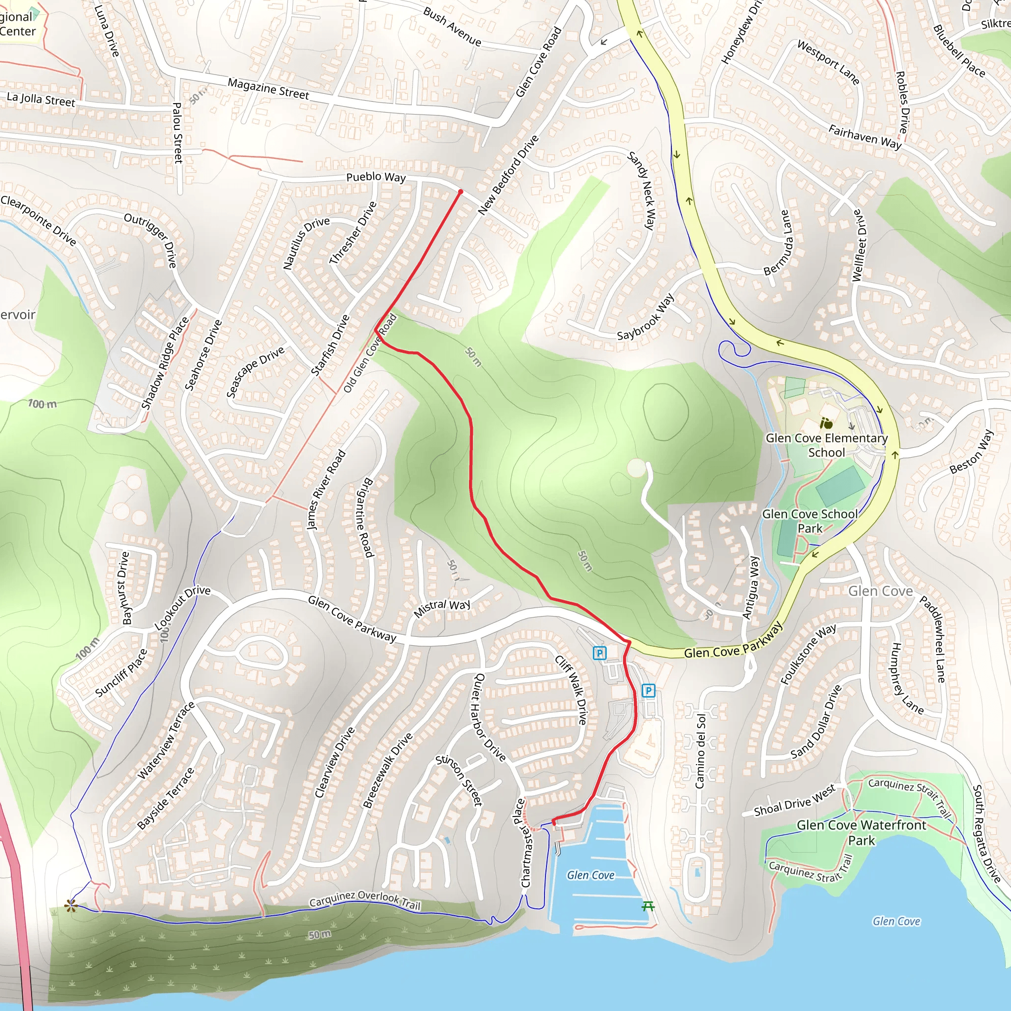 Glen Cove from Old Glen Cove Road mobile static map