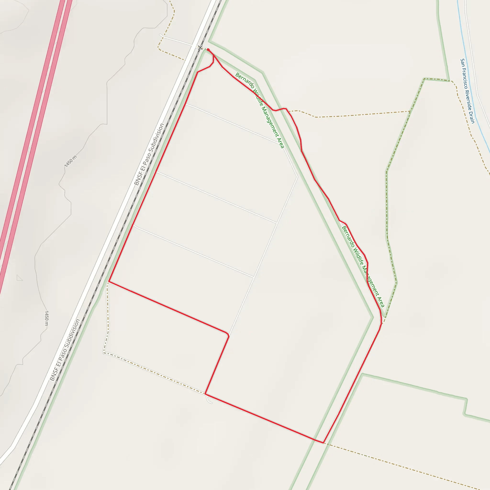 Bernardo Wildlife Area Loop mobile static map