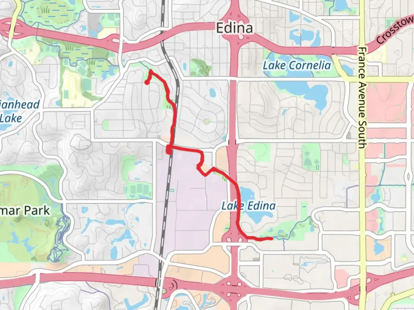 An image depicting the trail Nine Mile Creek regional Trail and its surrounding area.