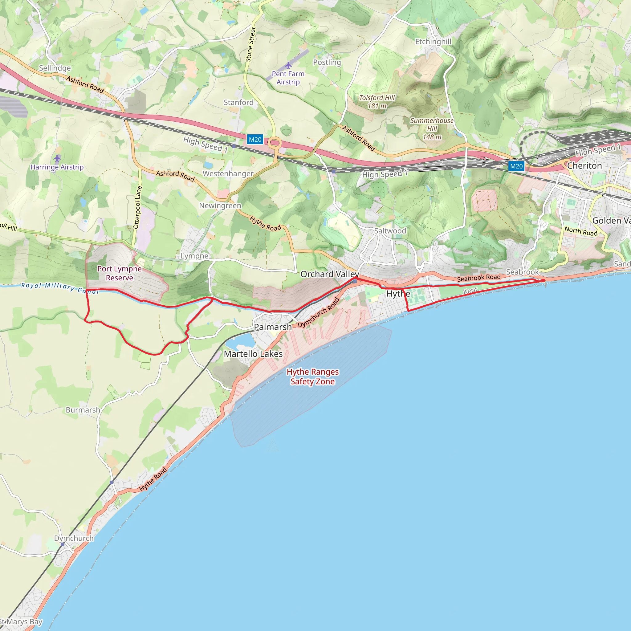Royal Military Canal mobile static map