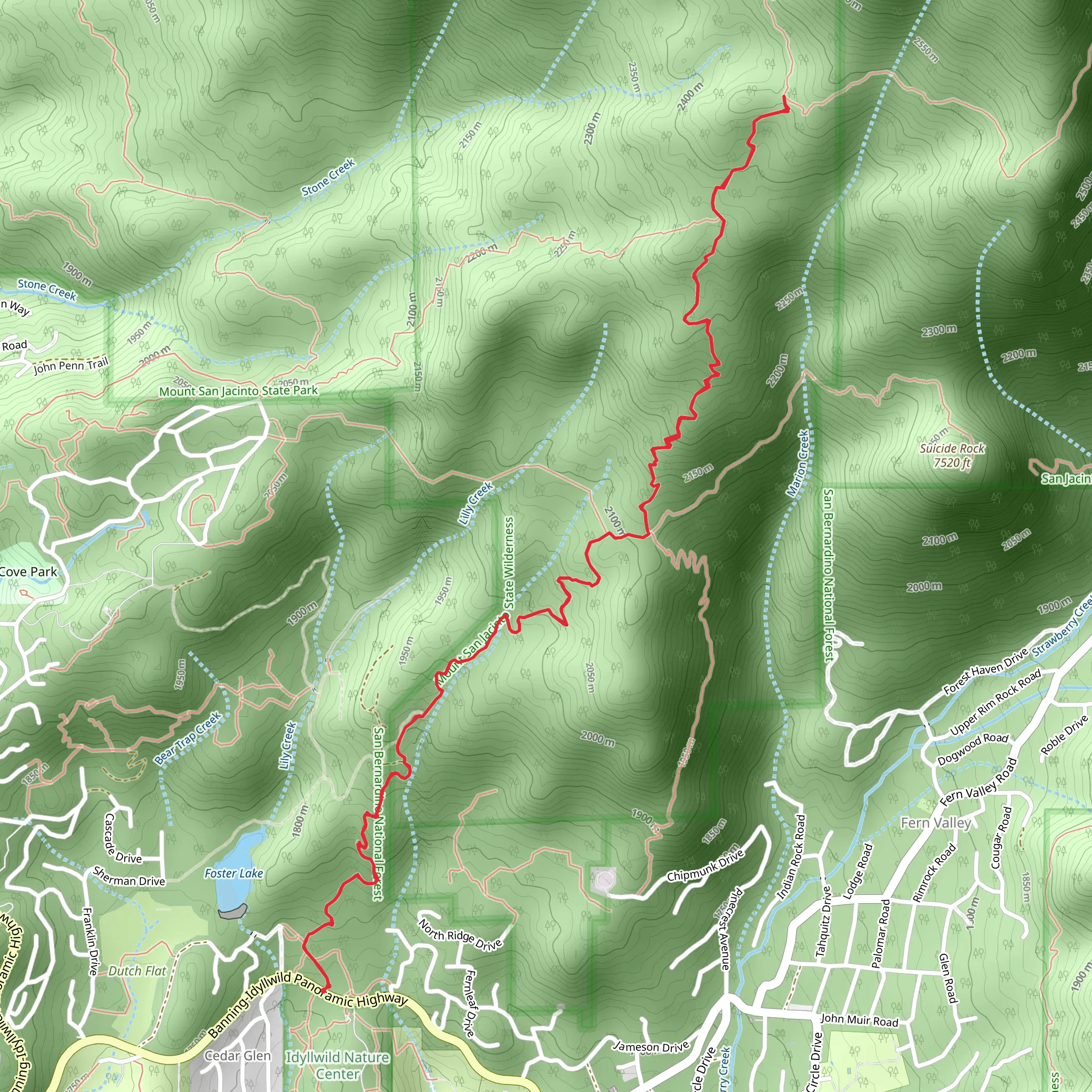 Deer Springs Trail mobile static map