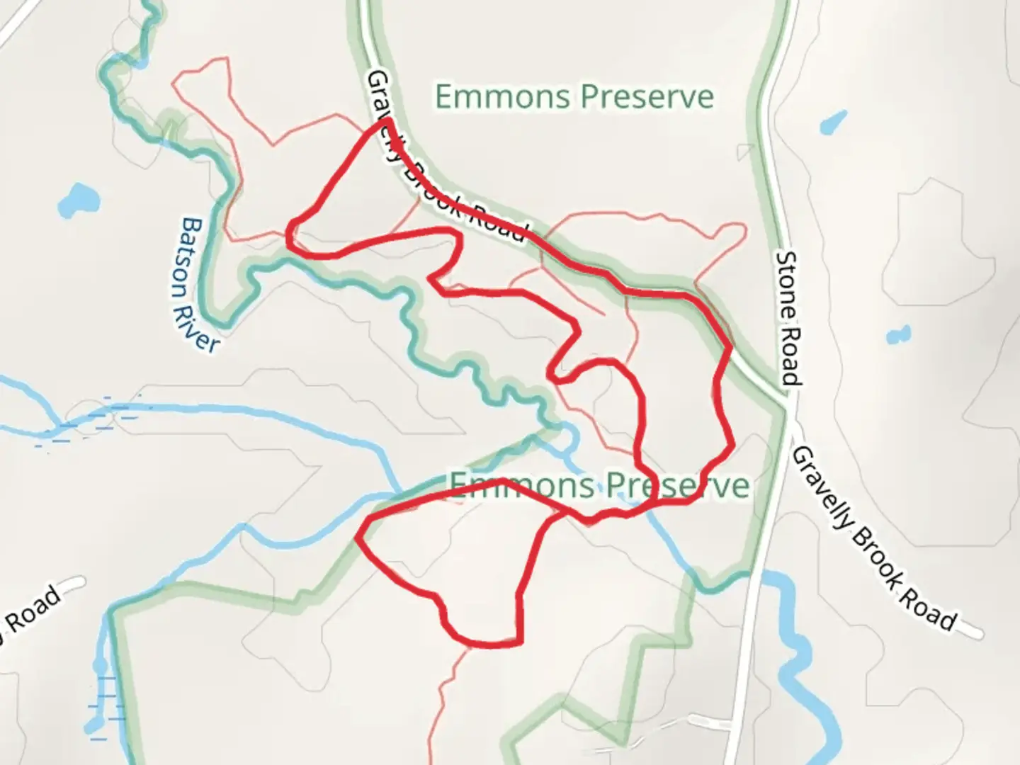 An image depicting the trail Batson River Loop - Gravelly Brook Road and its surrounding area.