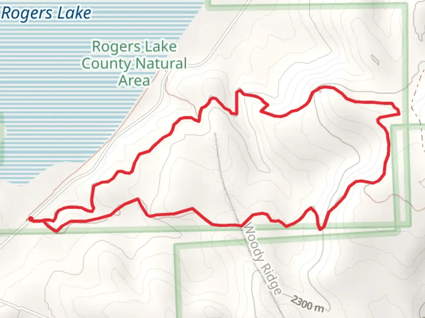 An image depicting the trail Gold Digger and Two Spot Loop and its surrounding area.
