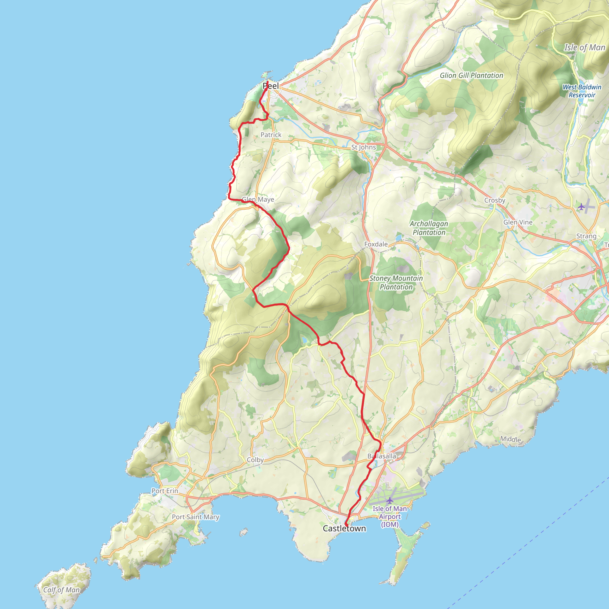 Castletown to Peel Walk in Bayr ny Skeddan mobile static map