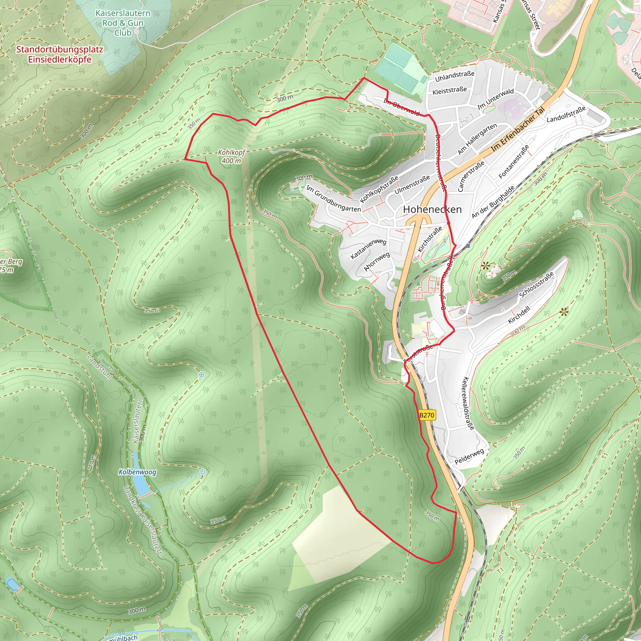 Wanderweg Hohenecken mobile static map