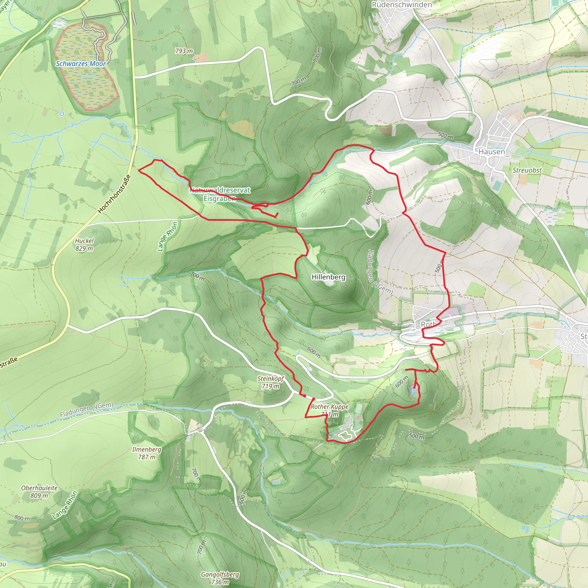 Berggasthof, NSG Naturwaldreservat SchloIßberg, Frauenhohle and Silbersee Loop mobile static map