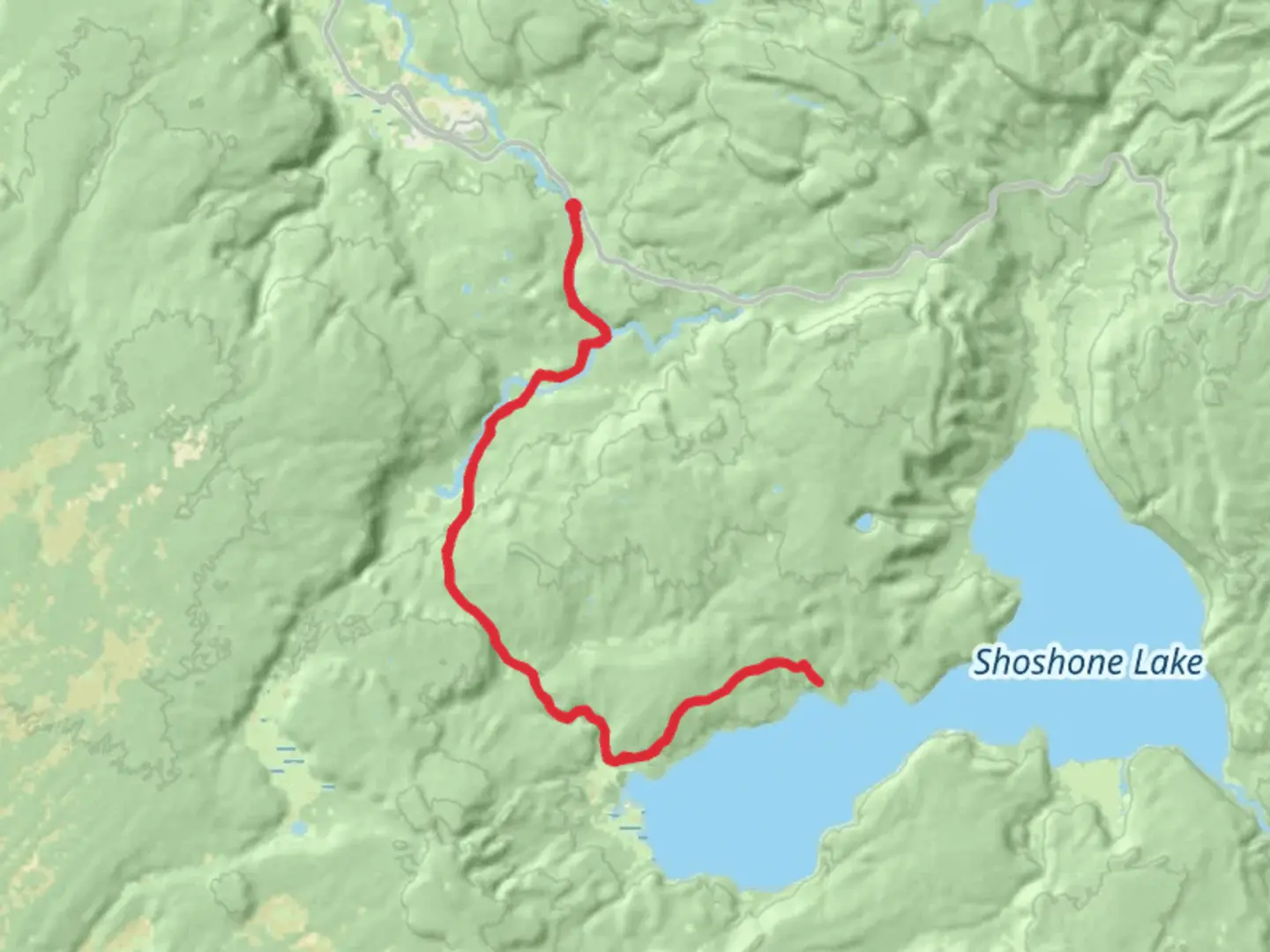 An image depicting the trail Shoshone Lake via Lone Star and its surrounding area.
