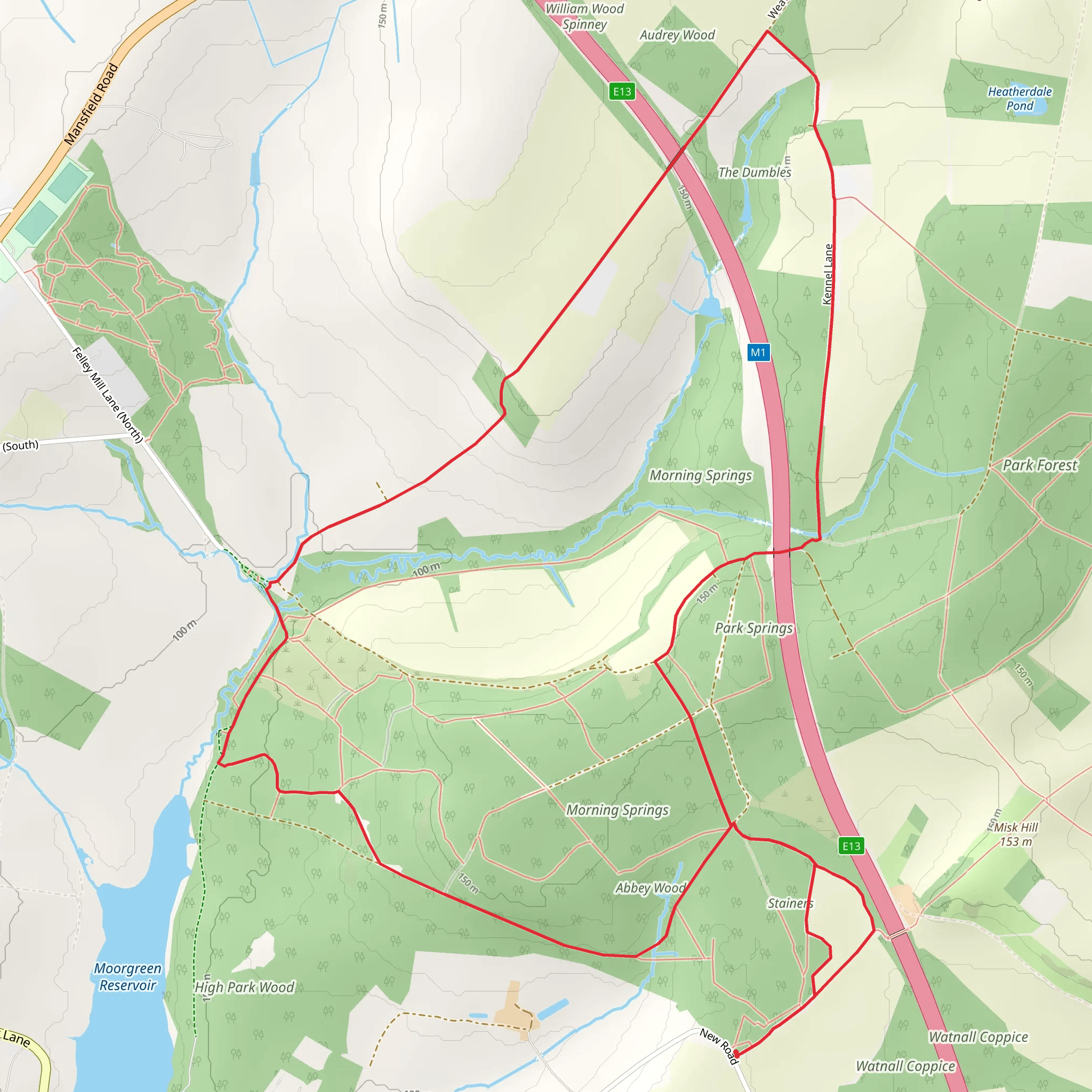 The Dumbles and Stainers Loop mobile static map