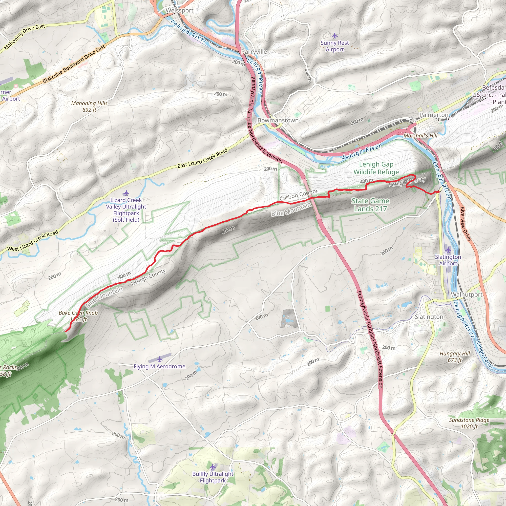 Bake Oven Knob Loop Trail mobile static map