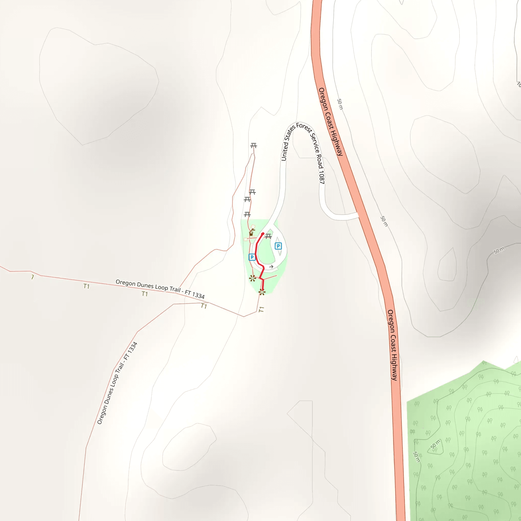 Oregon Dunes Overlook mobile static map