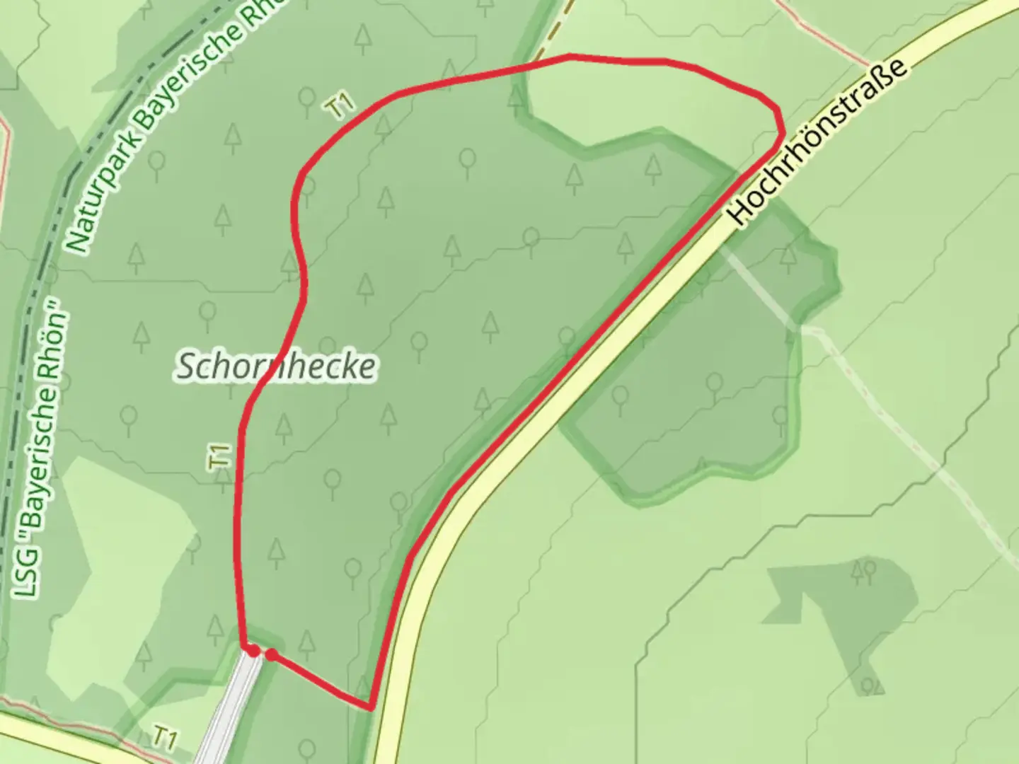 An image depicting the trail Rhoen Hoehenweg and Winterwanderweg Loop and its surrounding area.