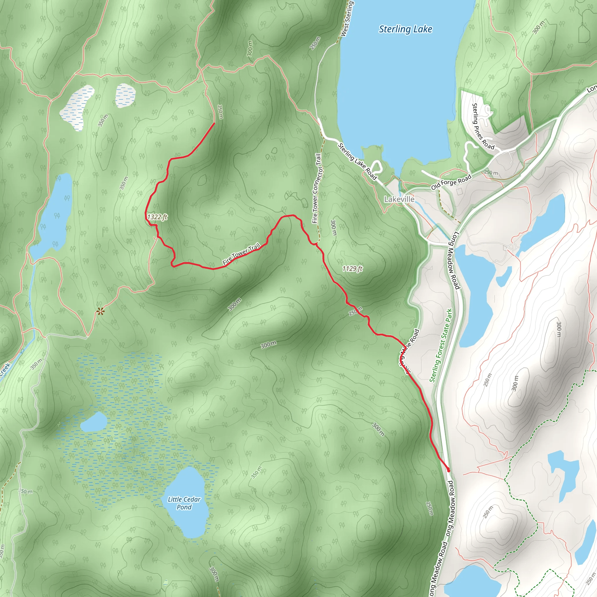 Sterling Mine Road Out and Back mobile static map