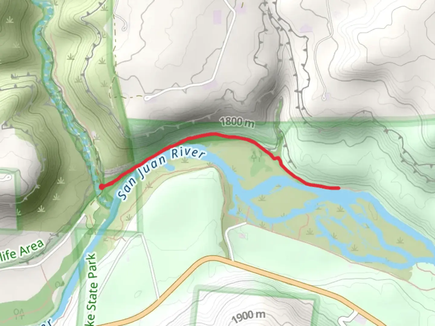 An image depicting the trail San Juan River Out and Back and its surrounding area.